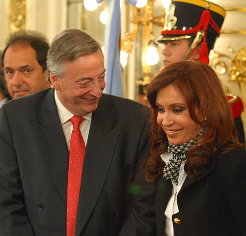 Cristina com o ex-marido Nestor, morto em outubro de 2010