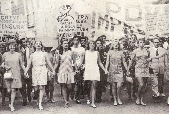 passeata contra a censura, no Rio de Janeiro, em 1968: Eva Todor, Tônia Carrero, Eva Wilma, Leila Diniz, Odete Lara, Norma Bengel