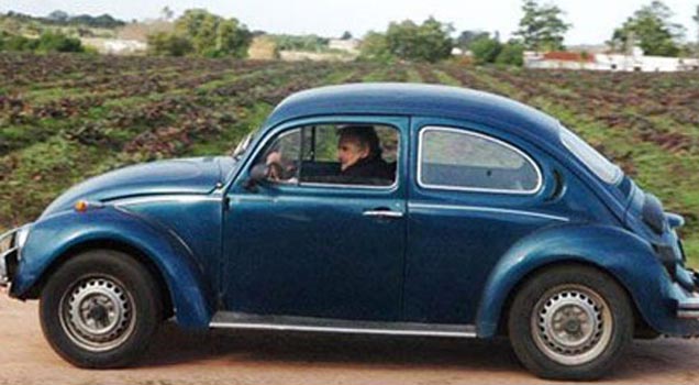 O velho Volks azul é o carro usado por Pepe Mujica