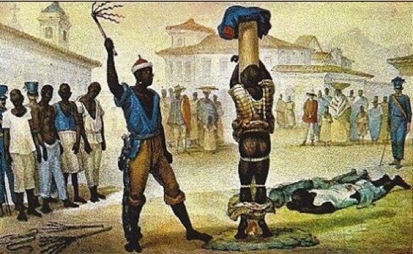 Outra ilustração de Debret mostra a crueldade dos castigos impostos ao negro
