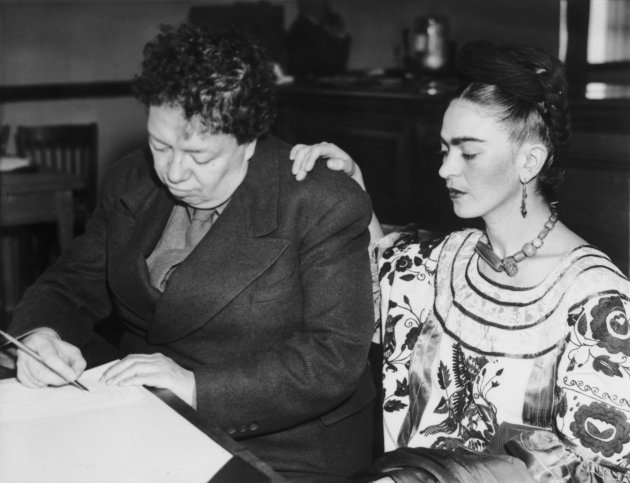Frida com Diego Rivera. Eles se divorciaram, mas tornaram a se casar